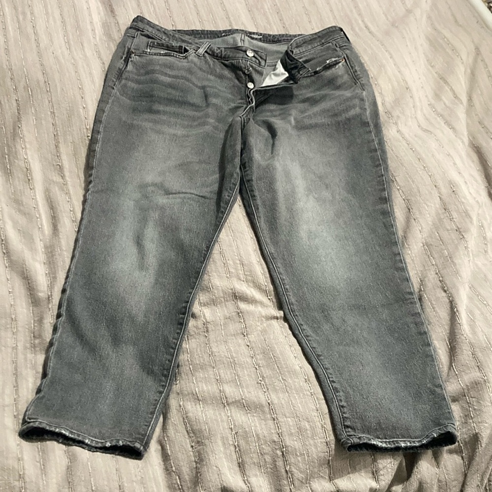 Old navy, grey denim, size 18, high rise OG straight secret-smooth pockets
